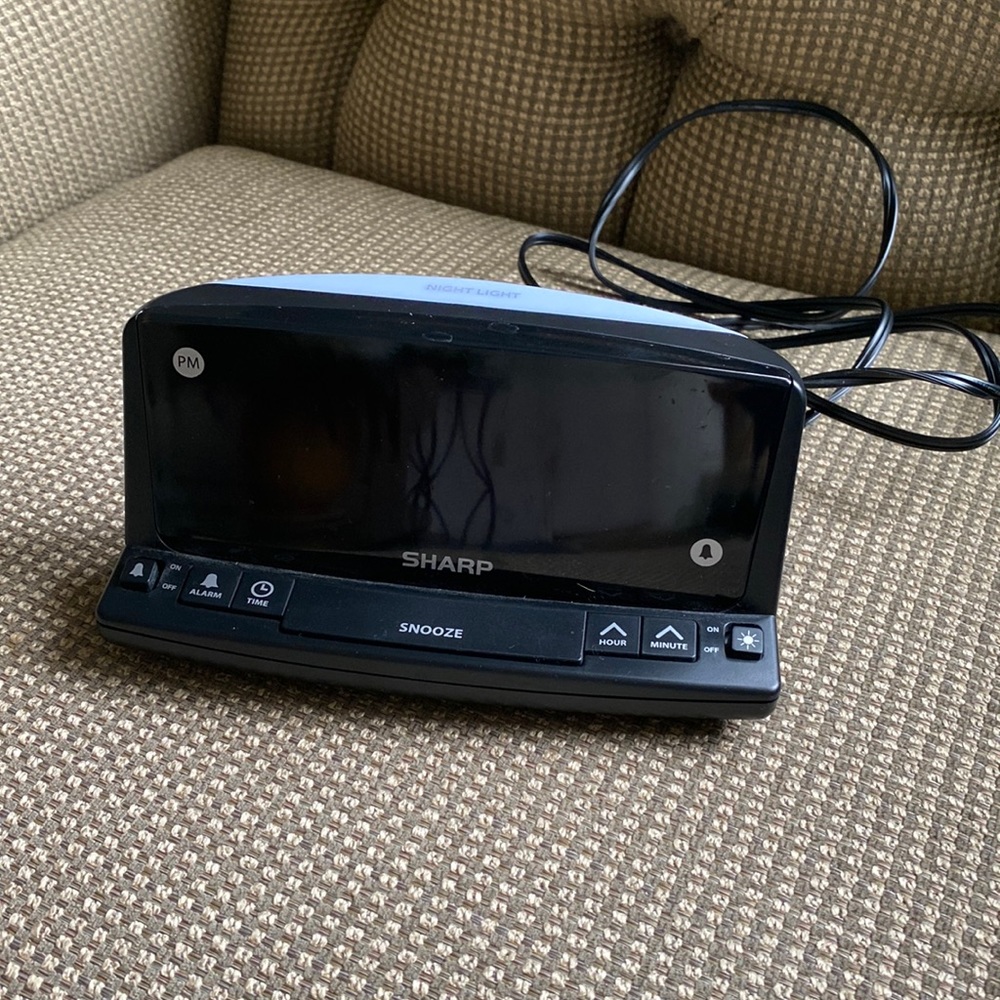 Sharp digital alarm clock